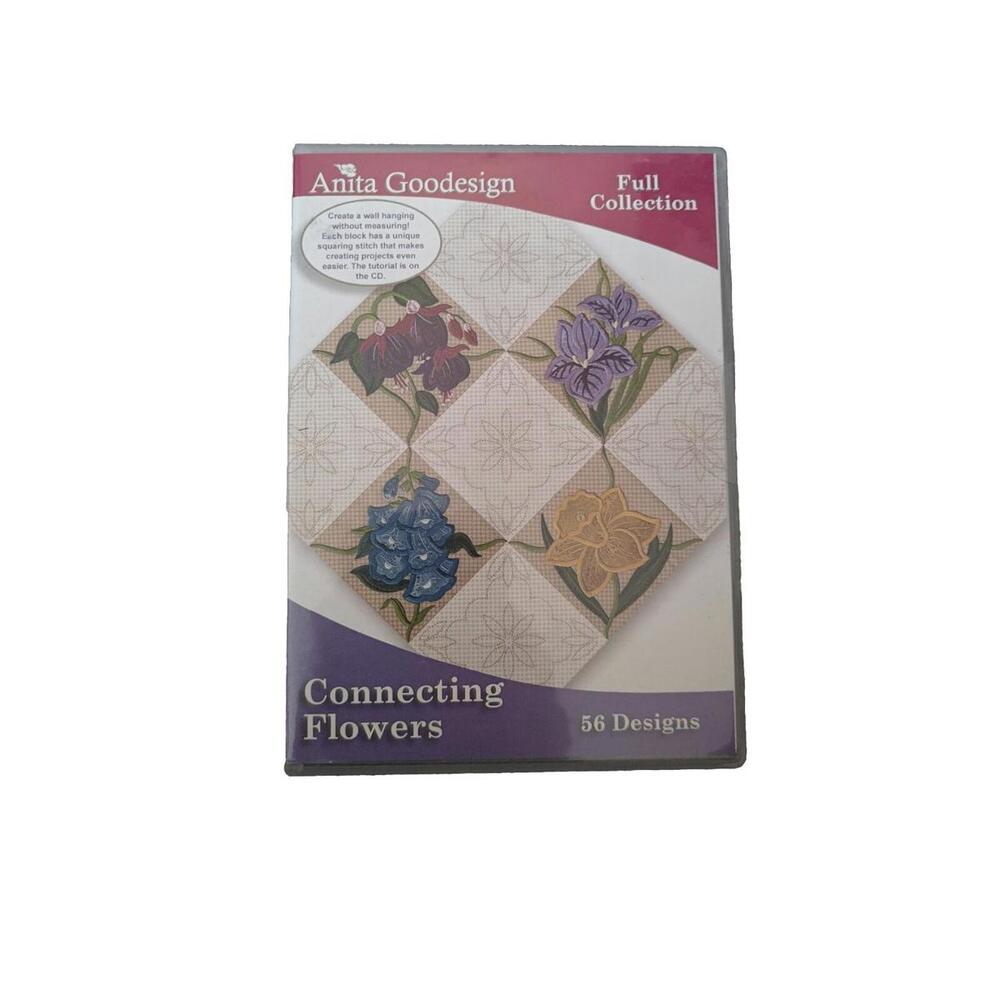 Anita Goodesign Embroidery CD Excellent Connecting Flowers 56 Designs Set